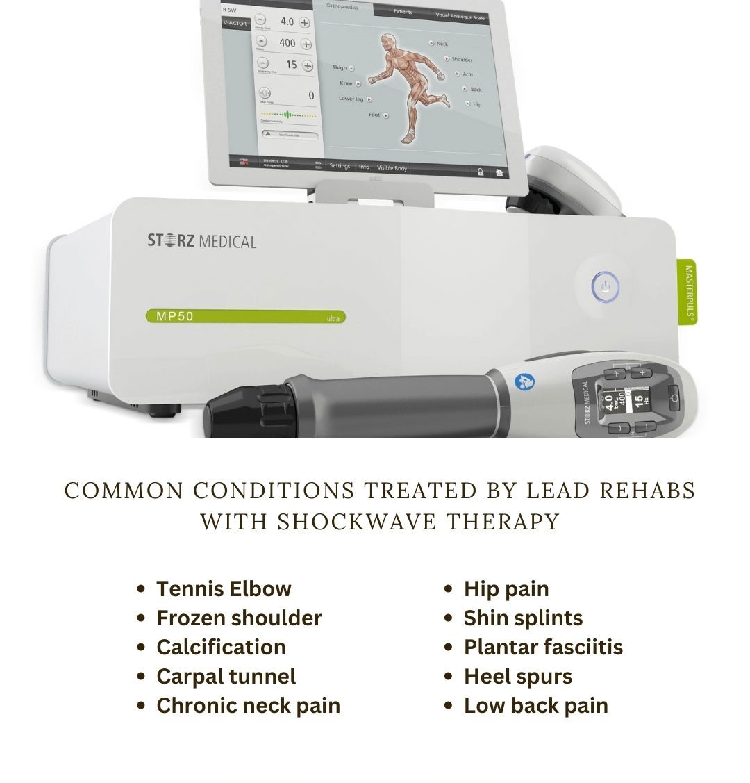 Our Shockwave Therapy Treatment offers effective modality in relieving pain intensity and increases the functionality and quality of life. - 2